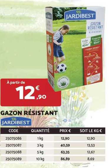 gazon résistant jardibest