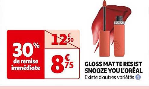 gloss matte resist snooze you l'oréal