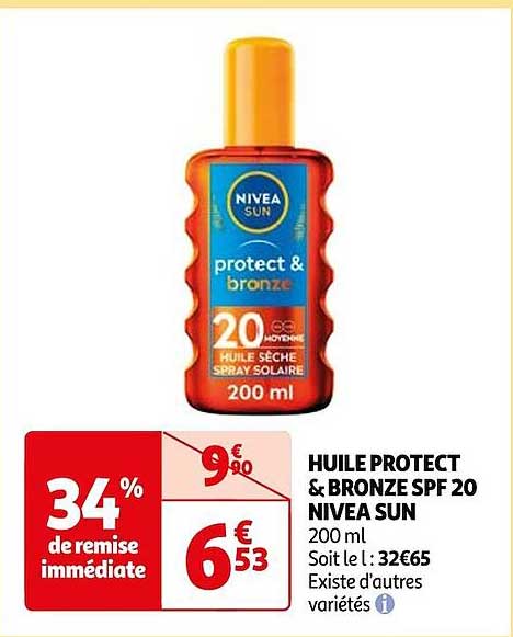 huile protect & bronze spf 20 nivea sun