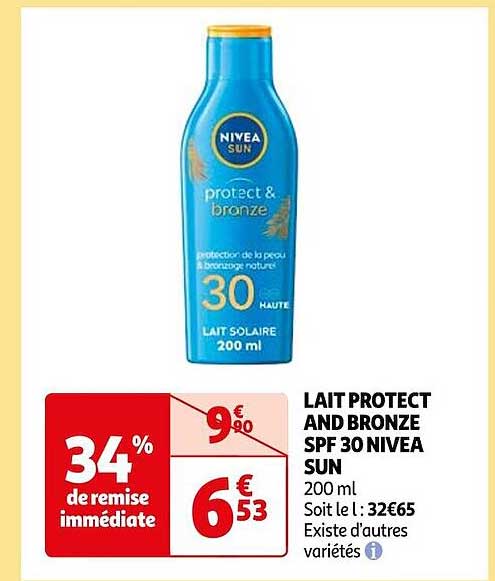 lait protect and bronze spf 30 nivea sun