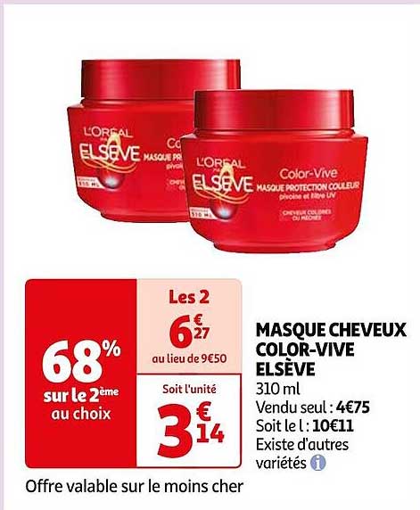 masque cheveux color-vive elsève