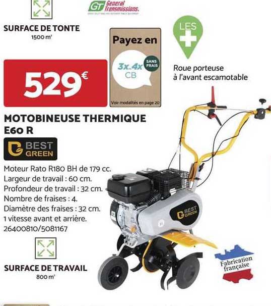 Motobineuse Thermique E60 R Best Green
