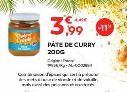 pâte de curry 200g