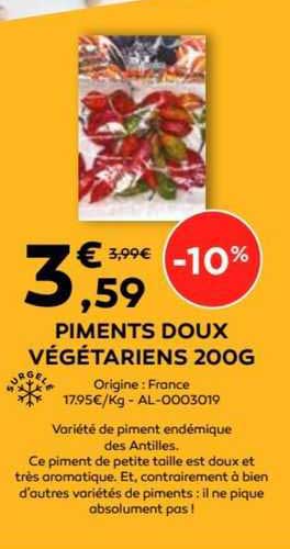 piments doux végétarients 200g
