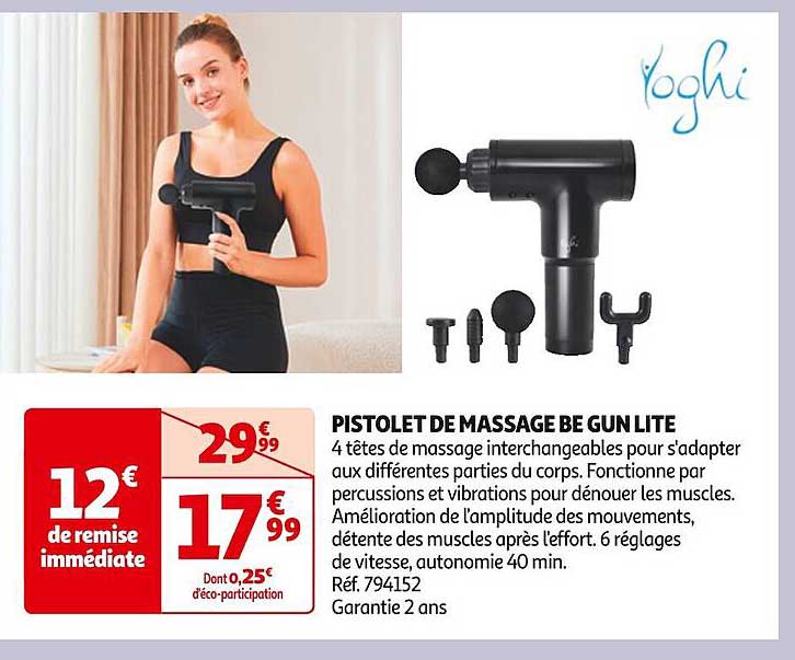 pistolet de massage be gun lite yoghi