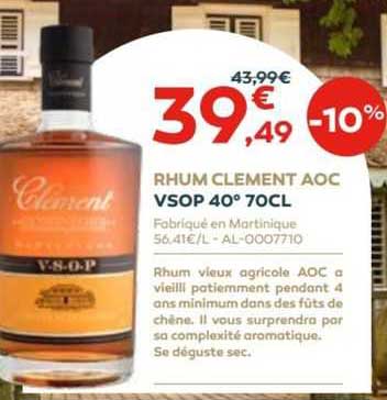 rhum clement aoc vsop 40° 70cl