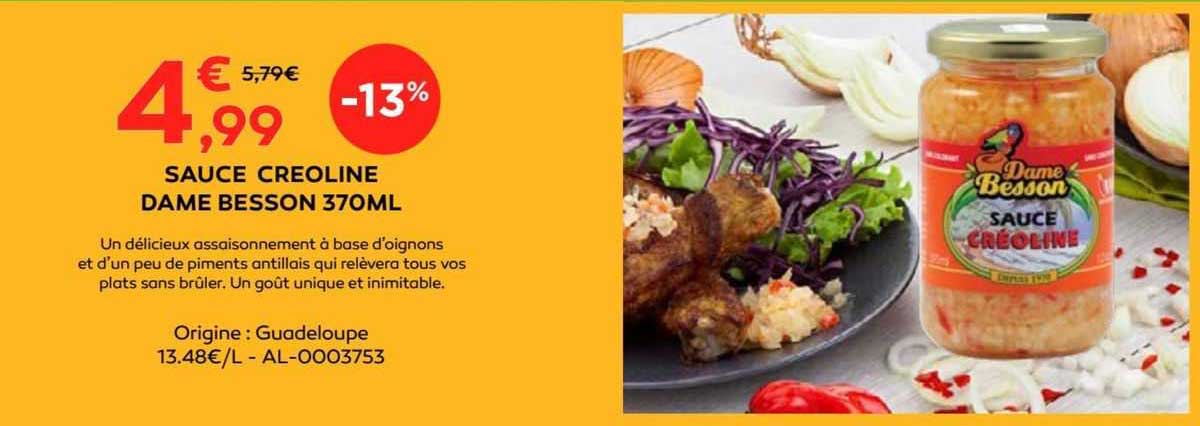 sauce creoline dame besson 370ml