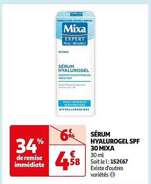 sérum hyalurogel spf 30 mixa