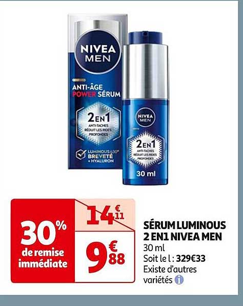 sérum luminous 2en1 nivea men