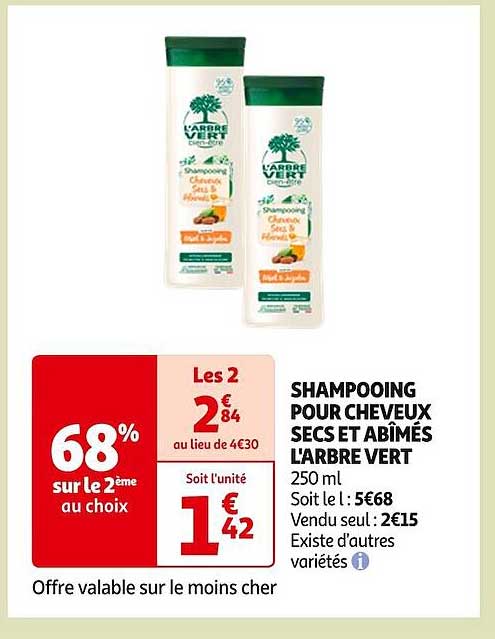 shampooing pour cheveux secs et abîmés l'arbre vert