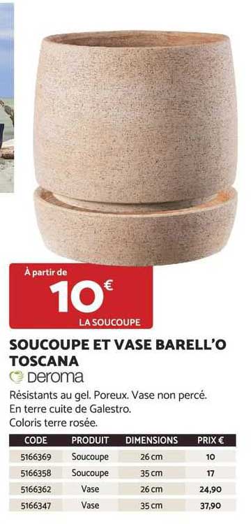 soucoupe et vase barell'o toscana