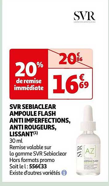 svr sebiaclear ampoule flash anti imperfections, anti rougeurs, lissant