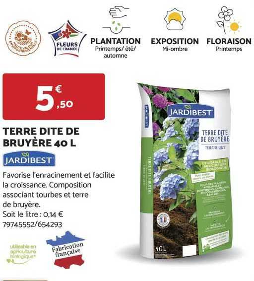 terre dite de bruyère 40 l jardibest