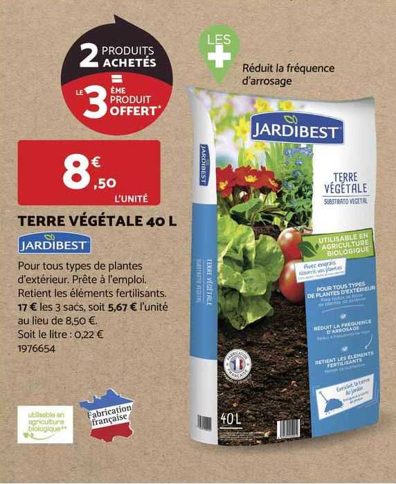 terre végétal 40l jardibest
