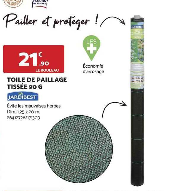toile de paillage tissée 90 g jardibest