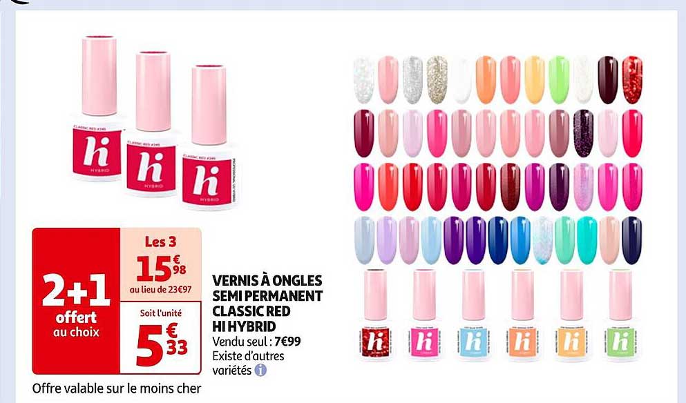 vernis à ongles semi permanent classic red hi hybrid