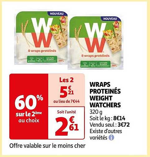 wraps proteinés weight watchers