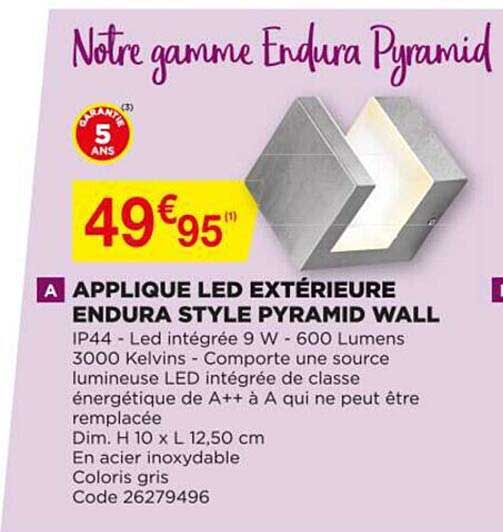 applique led extérieure endura style pyramid wall