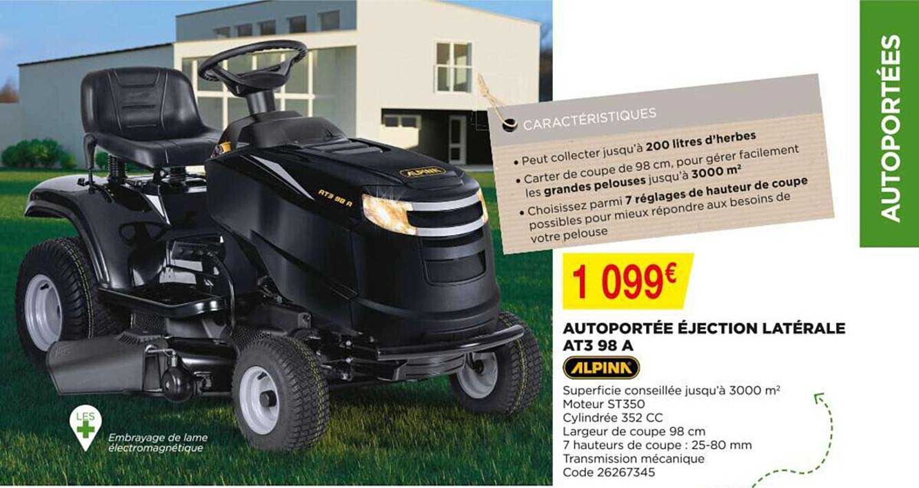 autoportée éjection latérale at3 98 a alpina