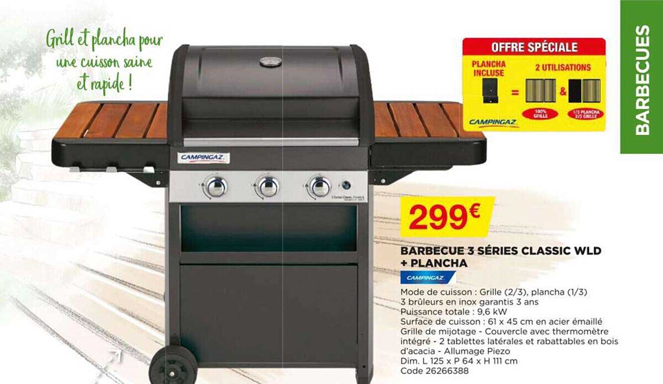 barbecue 3 séries classic wld + plancha campingaz