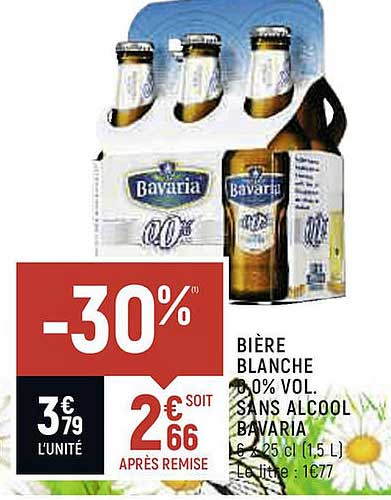 biere blanche 0,0% vol sans alcool bavaria