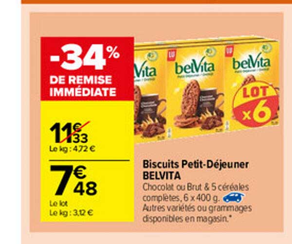 Biscuits Petit-déjeuner Belvita -34% De Remise Immédiate