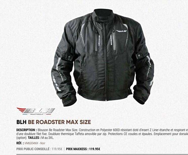 blh be roadster max size