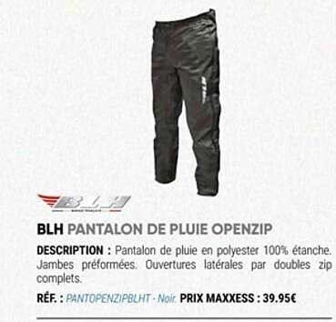 blh pantalon de pluie openzip