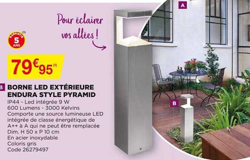 borne led extérieure endura style pyramid