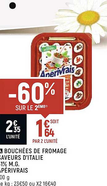 bouchees de fromage saveurs d'italie aperivrais