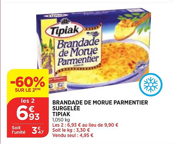 Brandade De Morue Parmentier Surgelée Tipiak