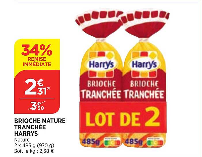 Brioche Nature Tranchée Harrys