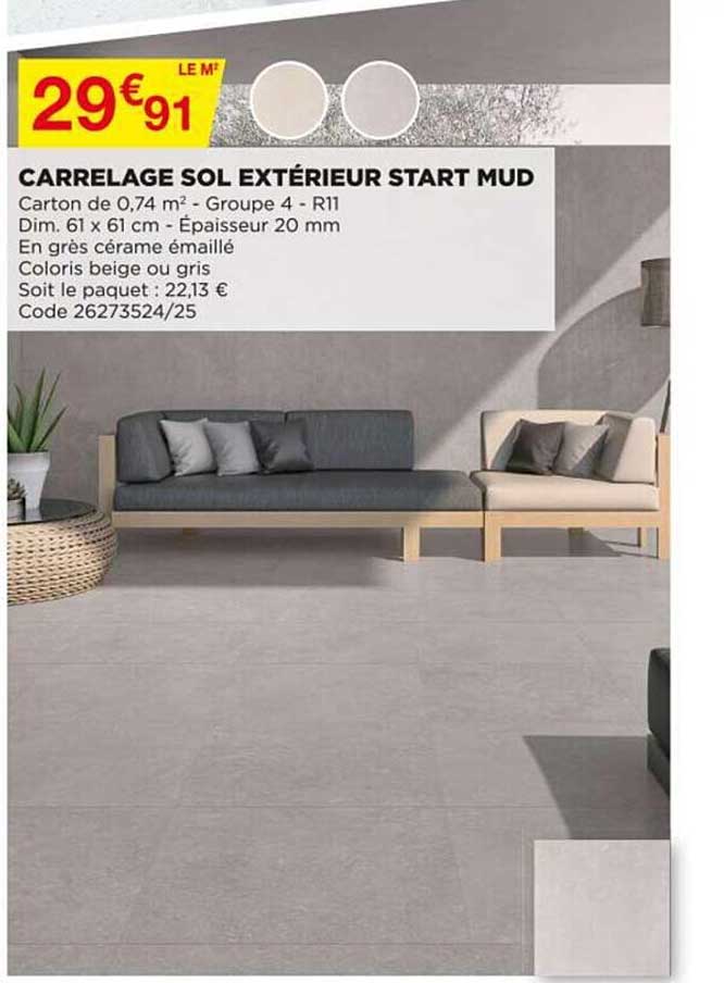 carrelage sol extérieur start mud