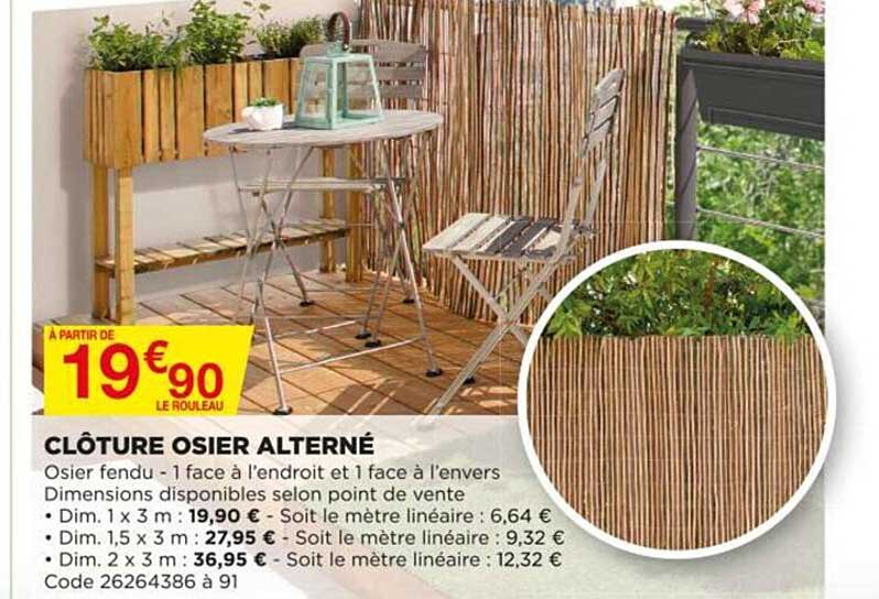 clôture osier alterné