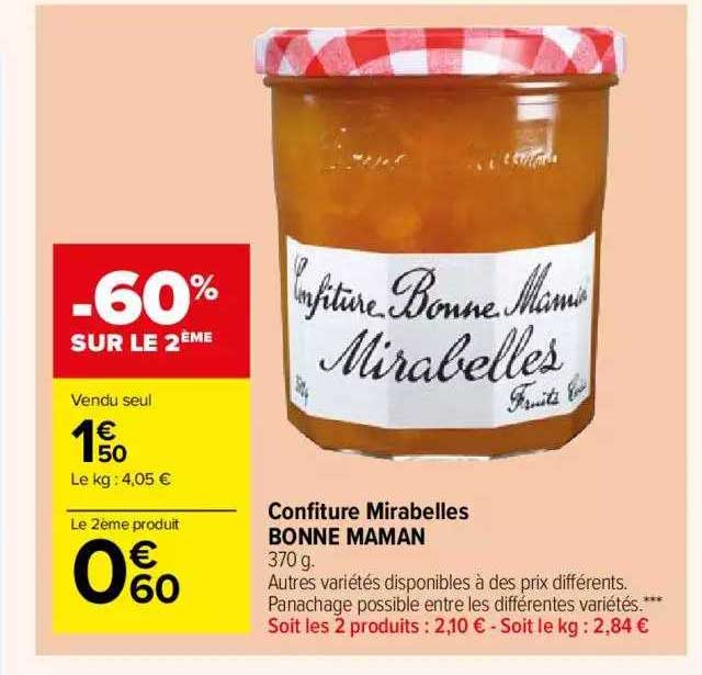 confiture mirabelles bonne maman