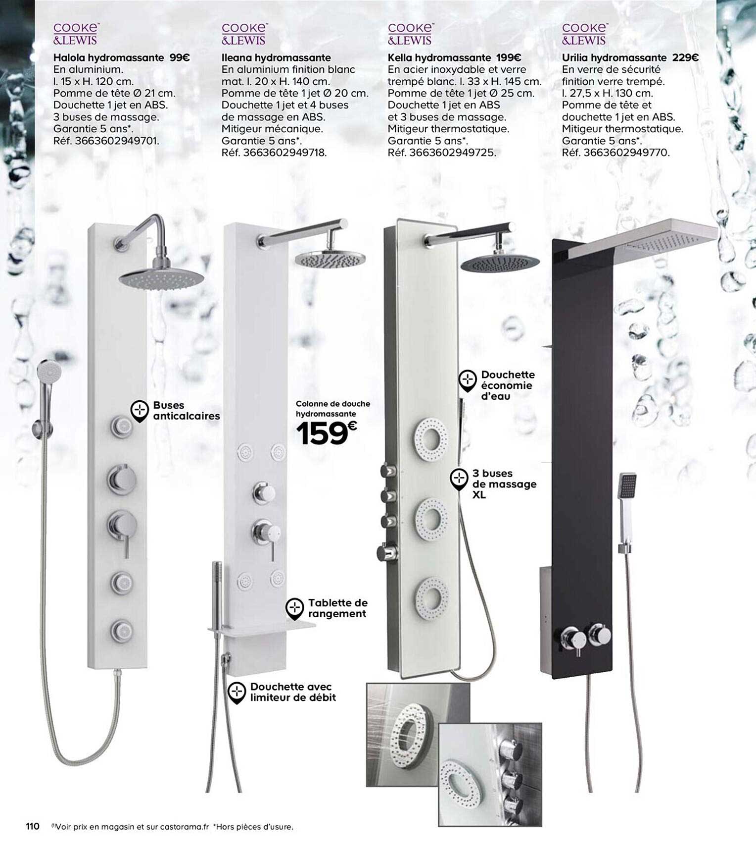 Cooke&lewis Halola Hydromassante Cooke&lewis Lleana Hydromassante Cooke&lewis Kella Hydromassante Cooke&lewis Urilia Hydromassante