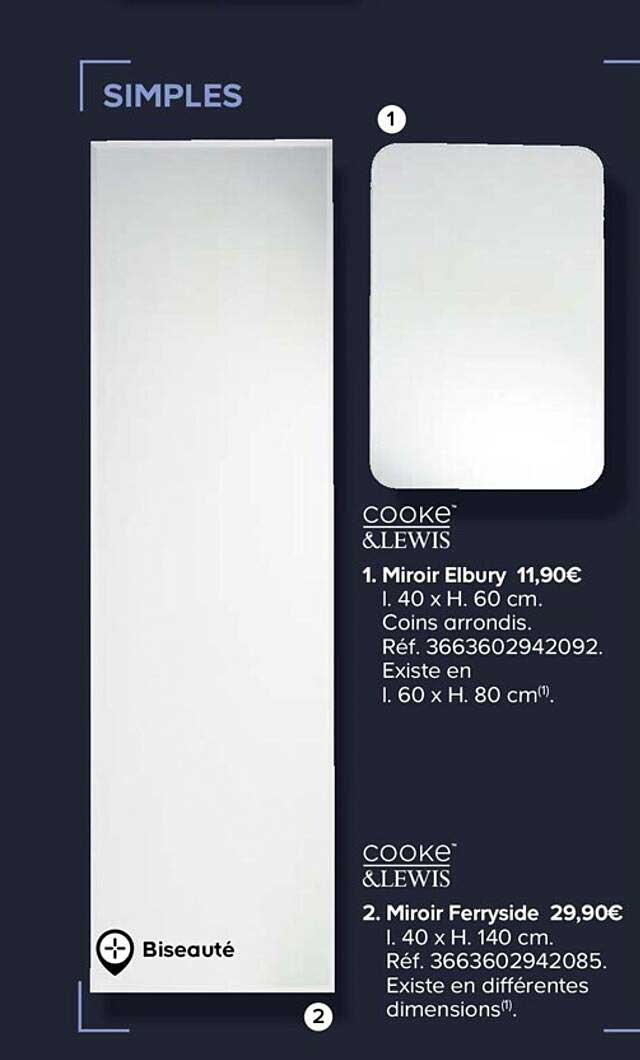 cooke&lewis miroir elbury miroir ferryside