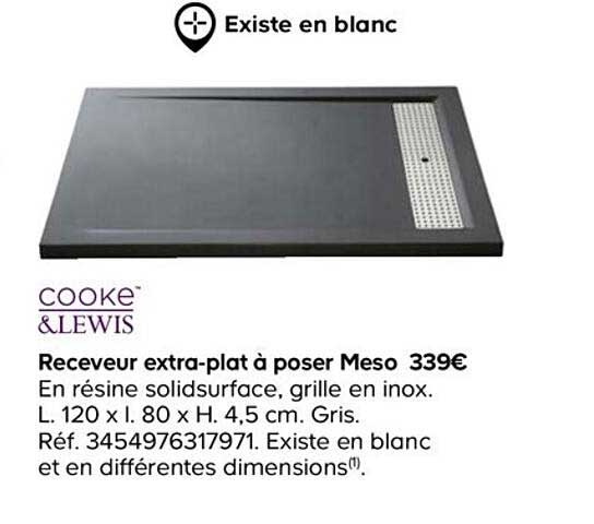 cooke&lewis receveur extrat-plat à poser meso
