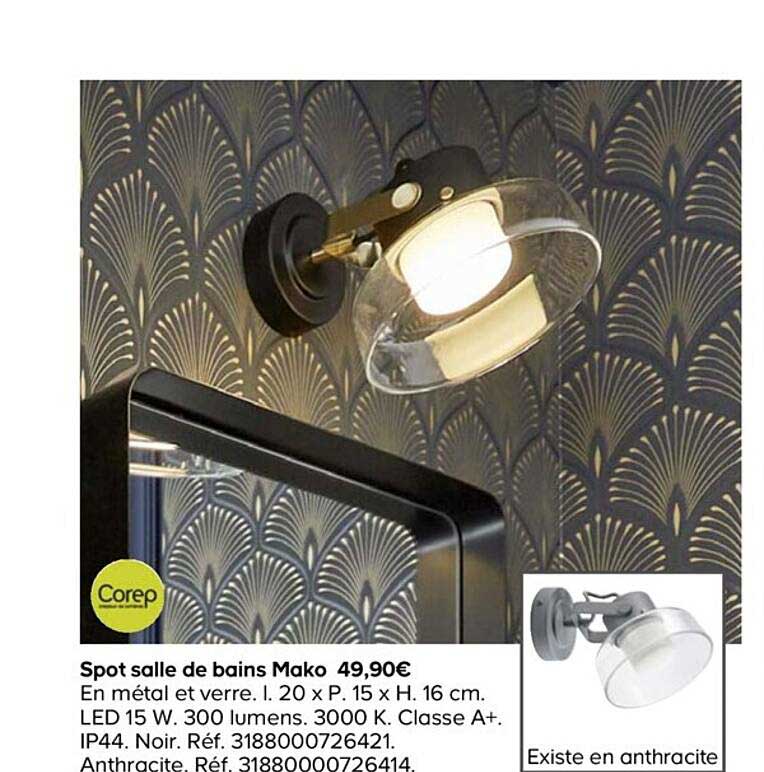 corep spot salle de bains mako