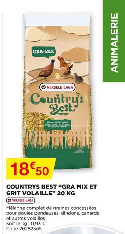 countrys best "gra mix et grit volaille" 20 kg versele-laga