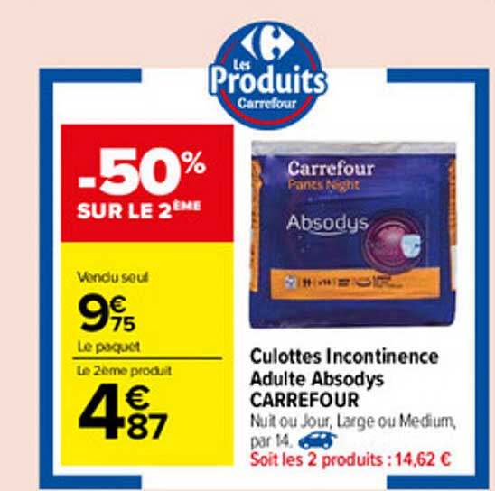 Culottes Incontinence Adulte Absodys Carrefour -50% De Remise Immédiate