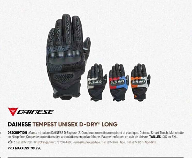 dainese tempest unisex d-dry long