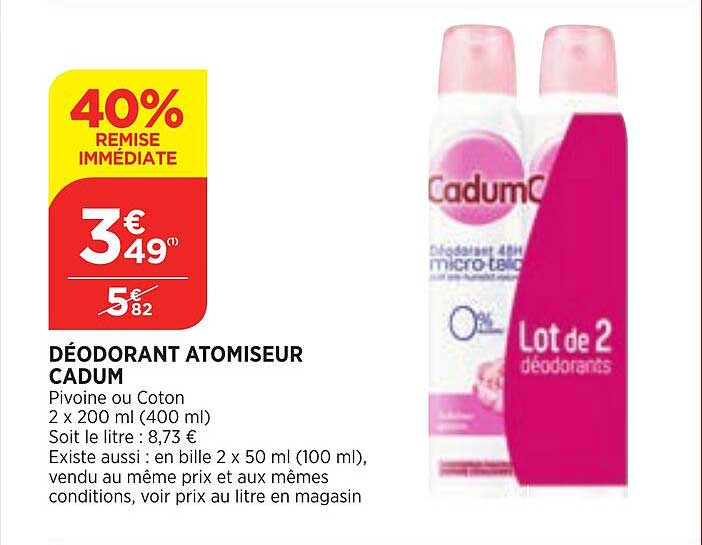 Déodorant Atomiseur Cadum