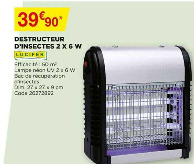 destructeur d'insectes 2 x 6 w lucifer