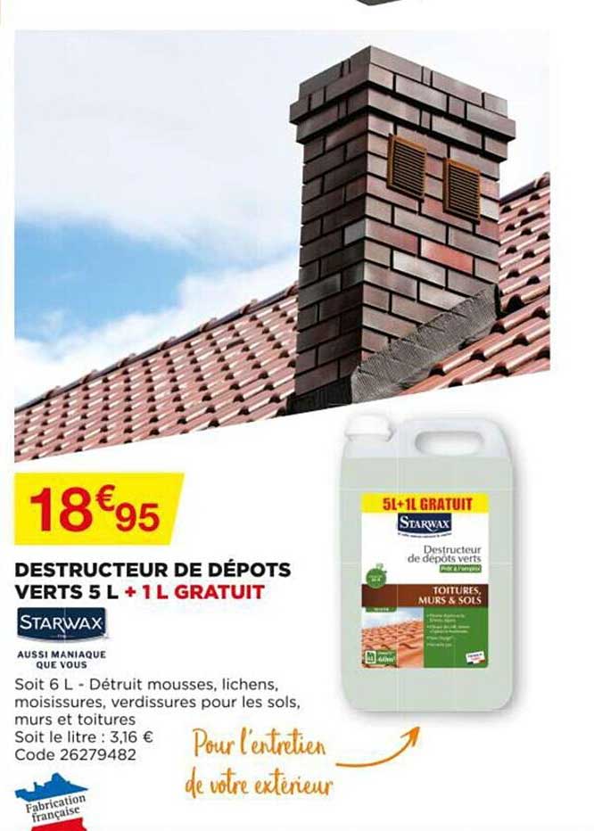 destructeur de dépots verts 5 l + 1 l gratuit starwax