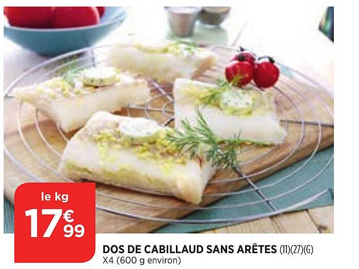 dos de cabillaud sans arêtes