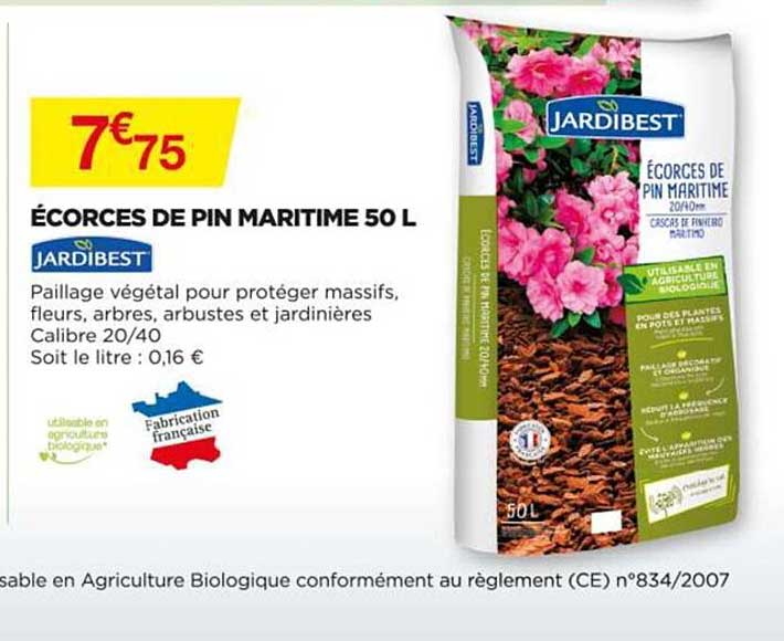 écorces de pin maritime 50 l jardibest