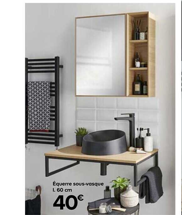 équerre sous-vasque l. 60 cm