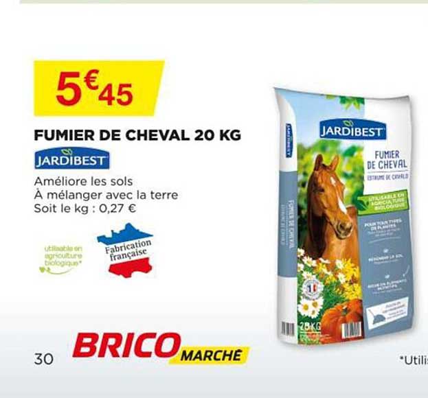 fumier de cheval 20 kg jardibest