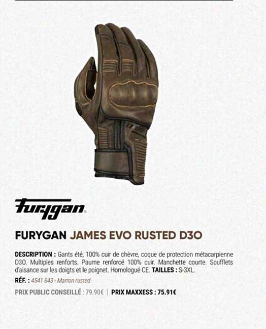 furygan james evo rusted d30